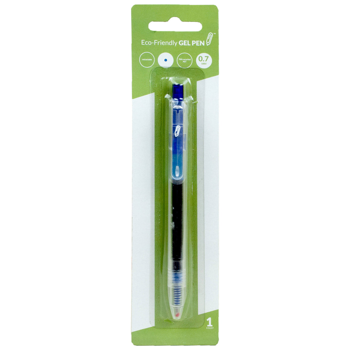 Eco Retractable Gel Pen (Blue)