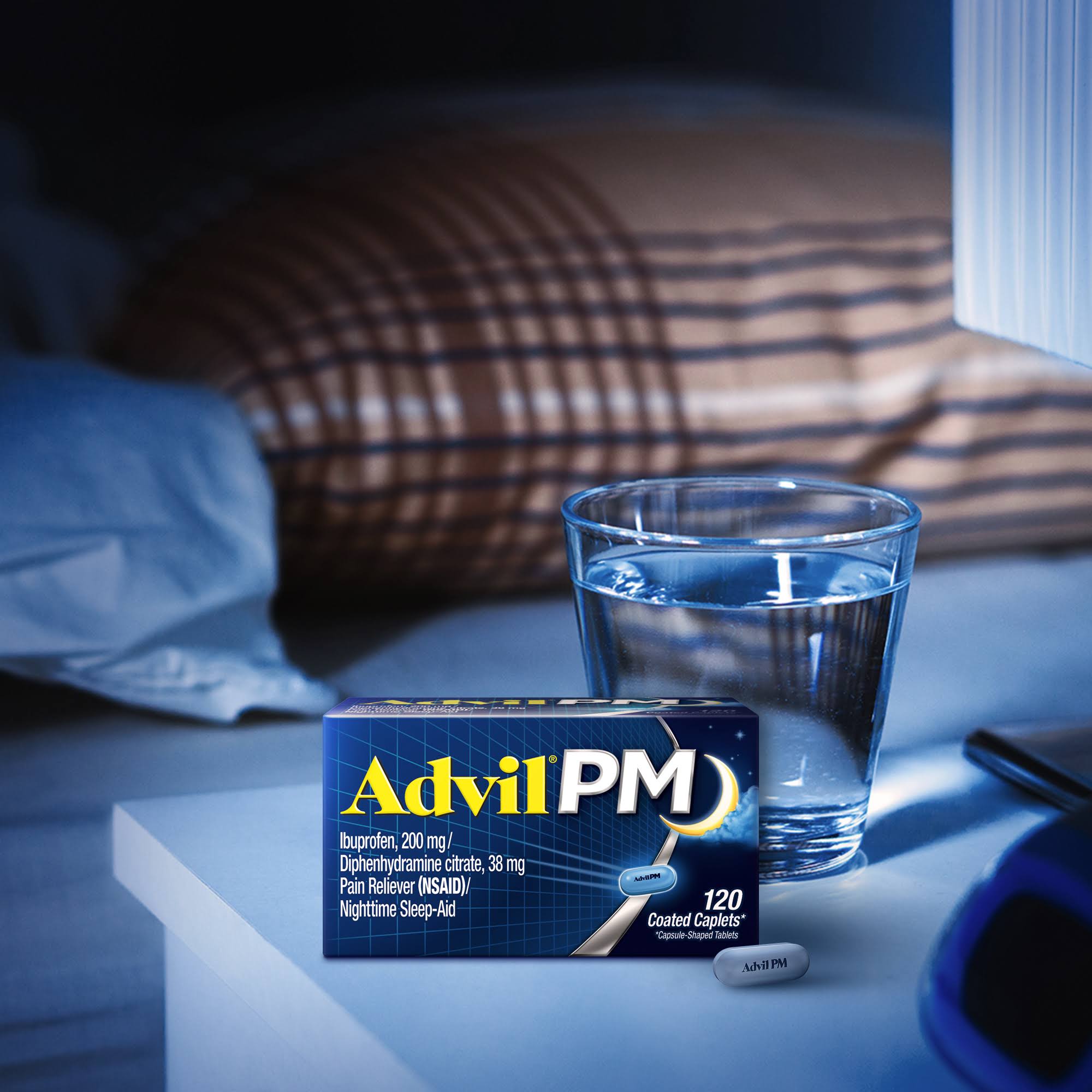 Advil PM Ibuprofen/Pain Reliever/Nighttime Sleep-Aid, Coated Caplets - 40 count