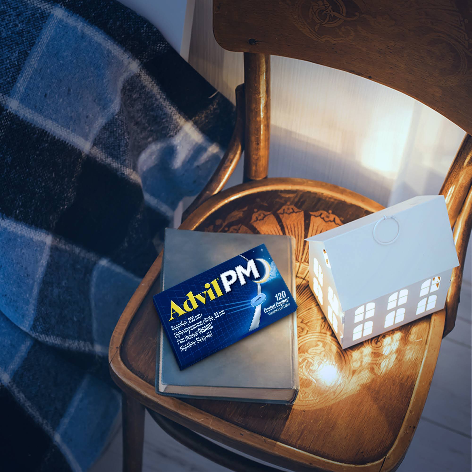 Advil PM Ibuprofen/Pain Reliever/Nighttime Sleep-Aid, Coated Caplets - 40 count