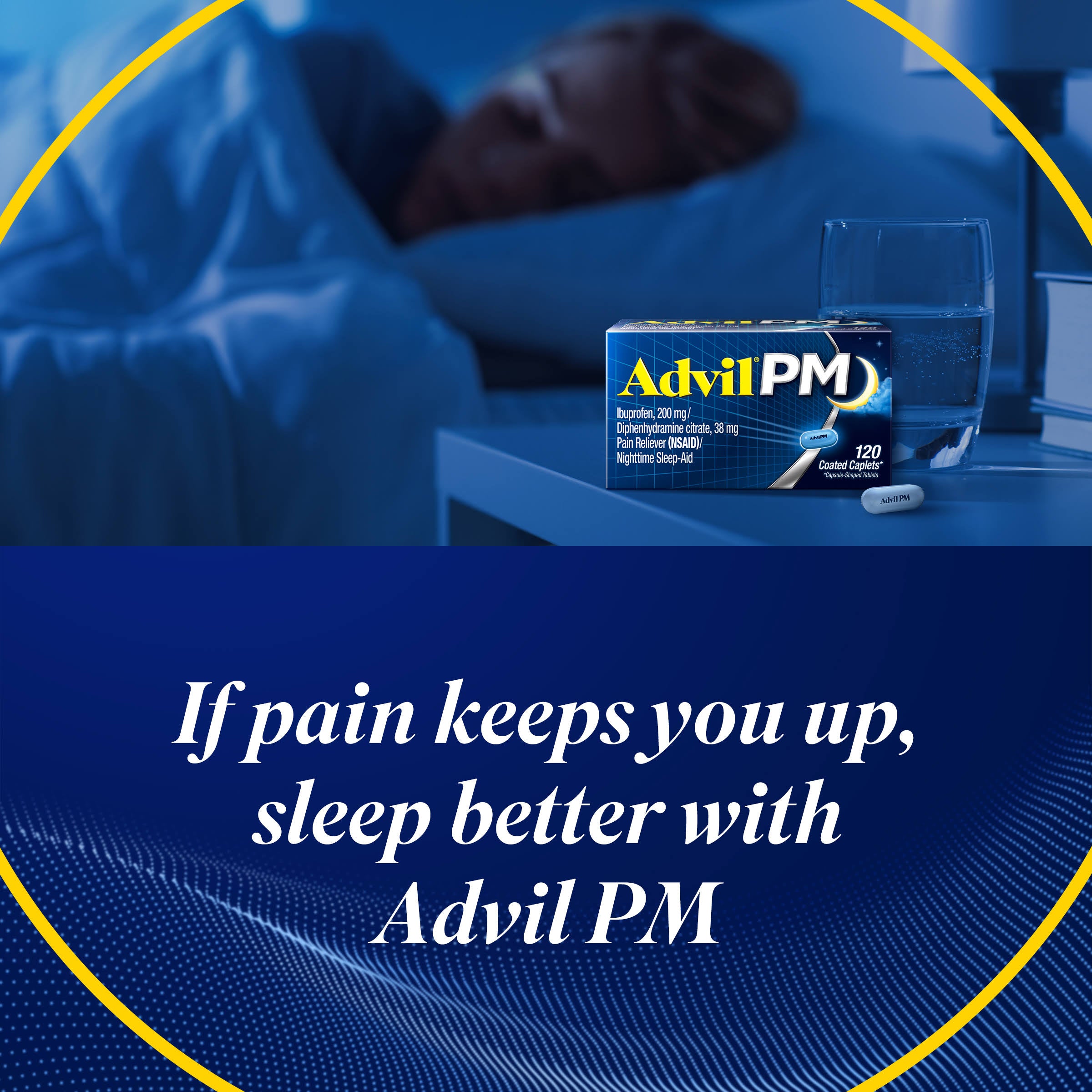 Advil PM Ibuprofen/Pain Reliever/Nighttime Sleep-Aid, Coated Caplets - 40 count