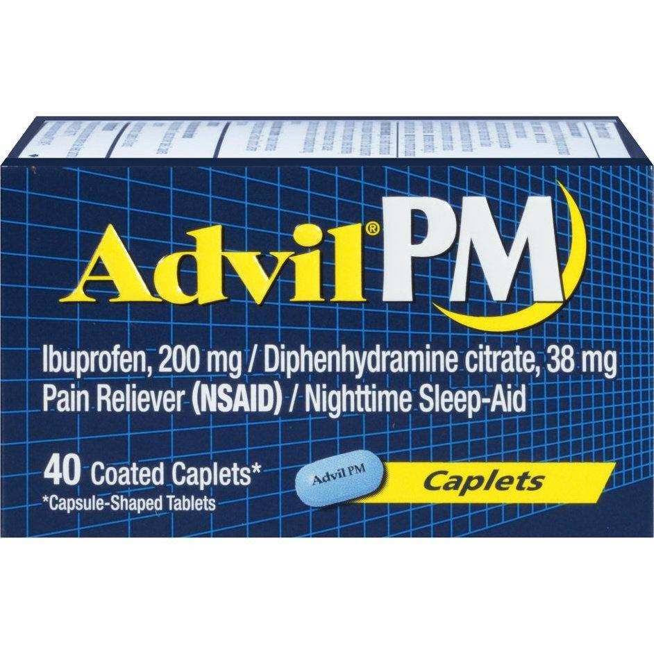Advil PM Ibuprofen/Pain Reliever/Nighttime Sleep-Aid, Coated Caplets - 40 count