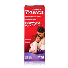 Children's Tylenol Pain & Fever Acetaminophen Oral Suspension, 4 fl oz, Grape - 4 oz | CVS