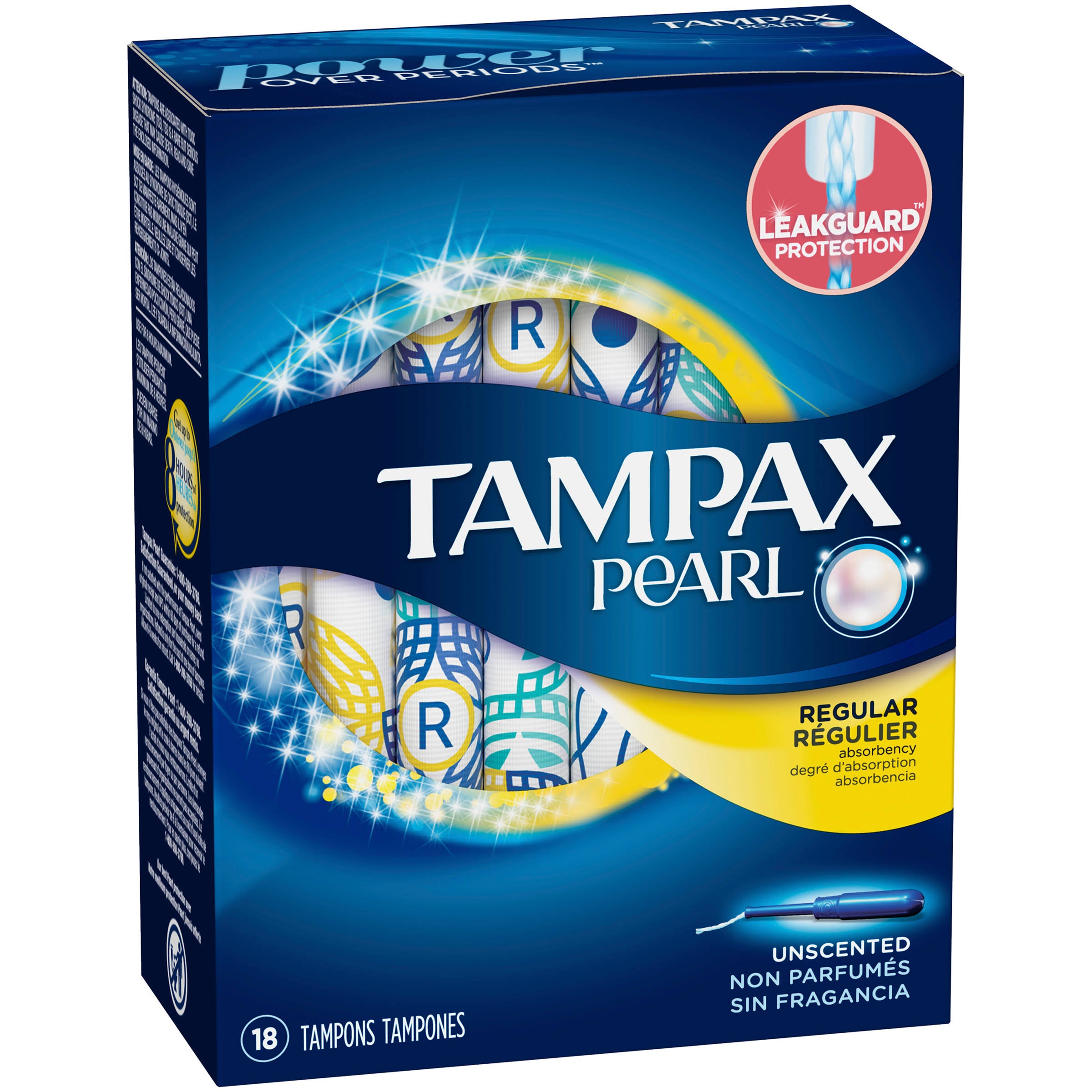 Tampax Pearl Regular Unscented Tampons - 18 count box