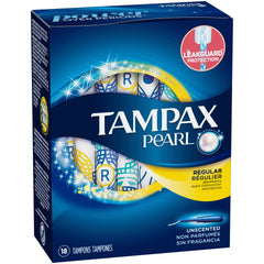 Tampax Pearl Regular Unscented Tampons - 18 count box