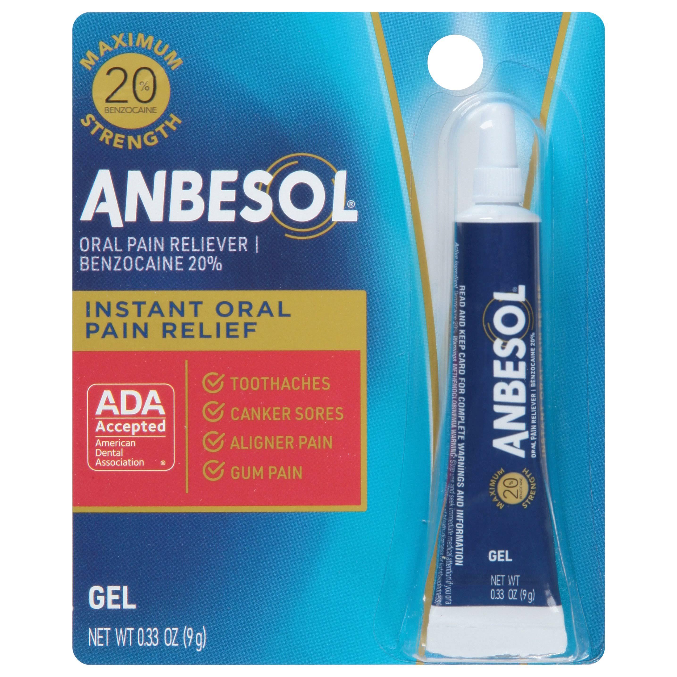 Anbesol Gel Maximum Strength Instant Oral Pain Relief - 0.33oz