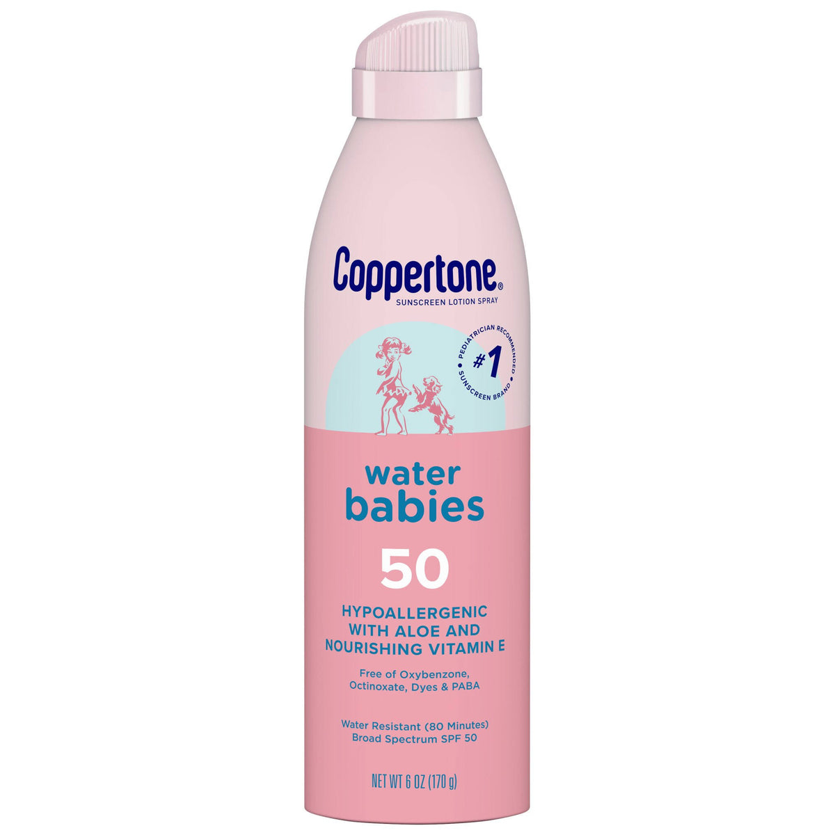 Coppertone SPF 50 Water Babies Sunscreen Lotion Spray 6oz