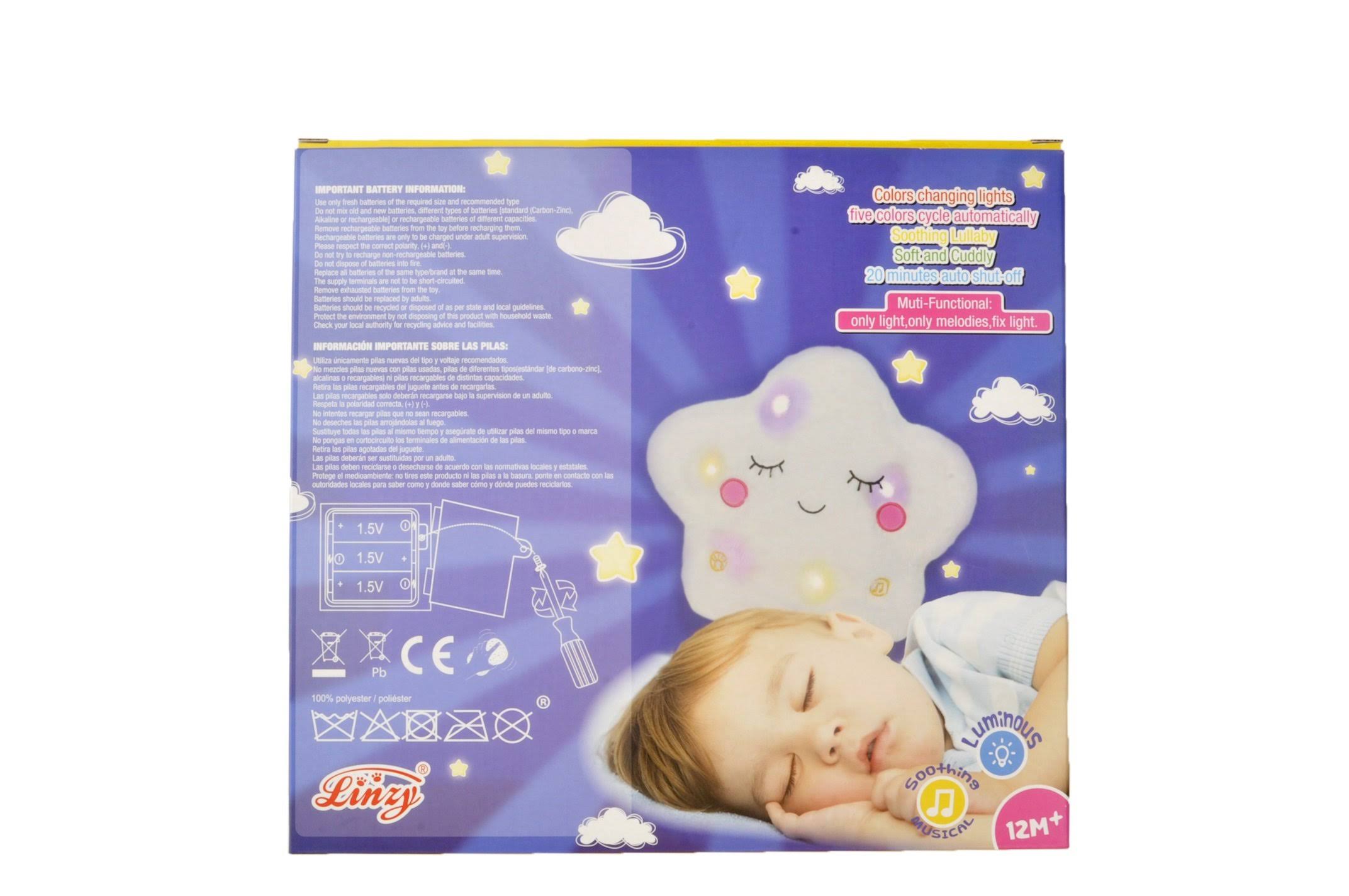 Linzy Toys, 12" Star Sleepy Time Pals Pillow Plush w/Light & Music__Gift Box Included (60067)
