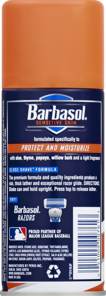 Barbasol Sensitive Skin Thick & Rich Shaving Cream, 7 oz
