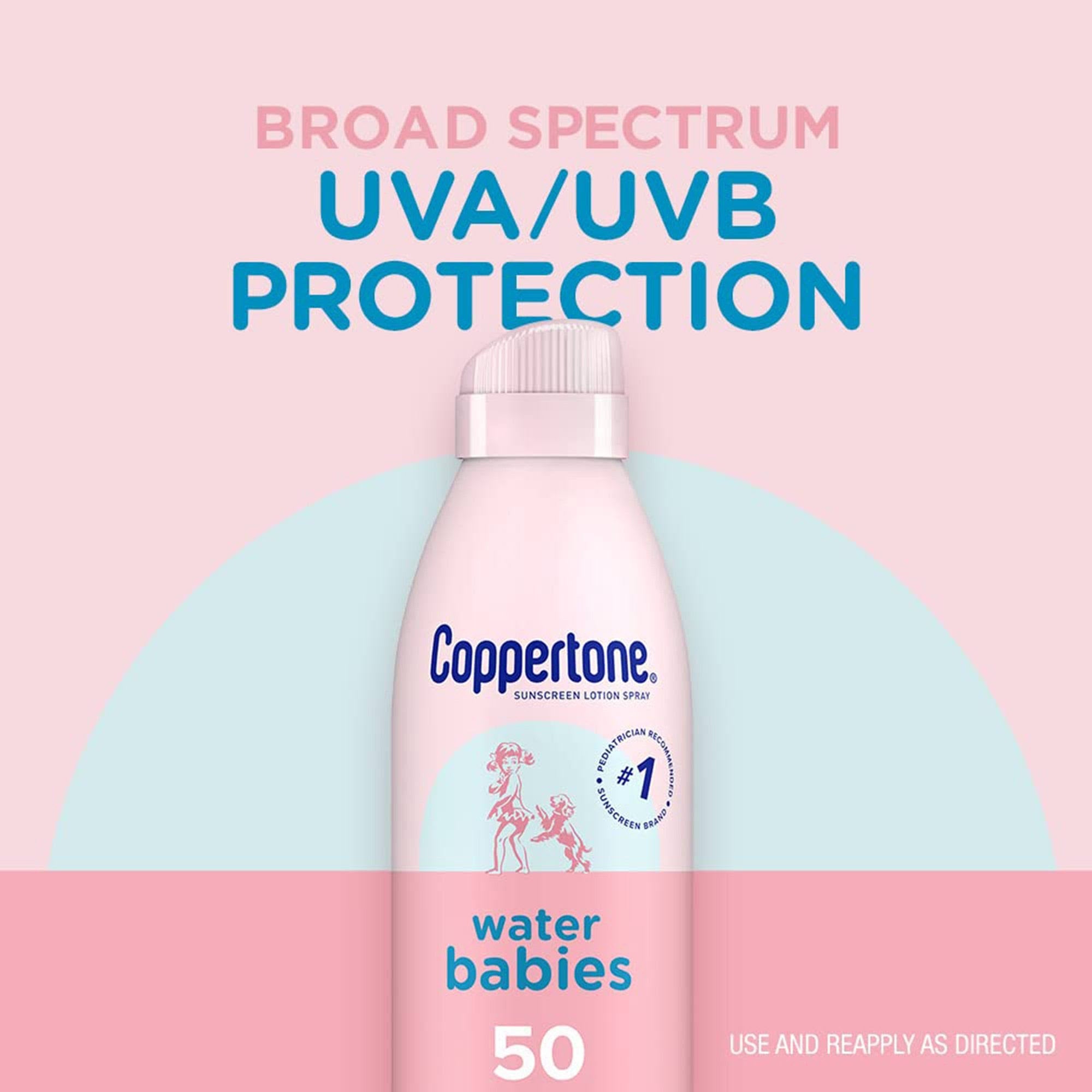 Coppertone SPF 50 Water Babies Sunscreen Lotion Spray 6oz