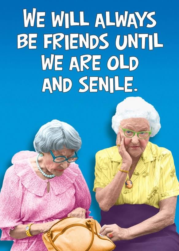 Card Old and Senile Birthday