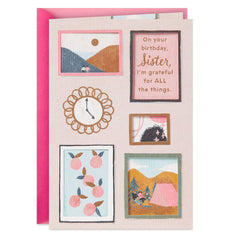 Hallmark Birthday Card, Grateful for All The Things Birthday Card for Sister
