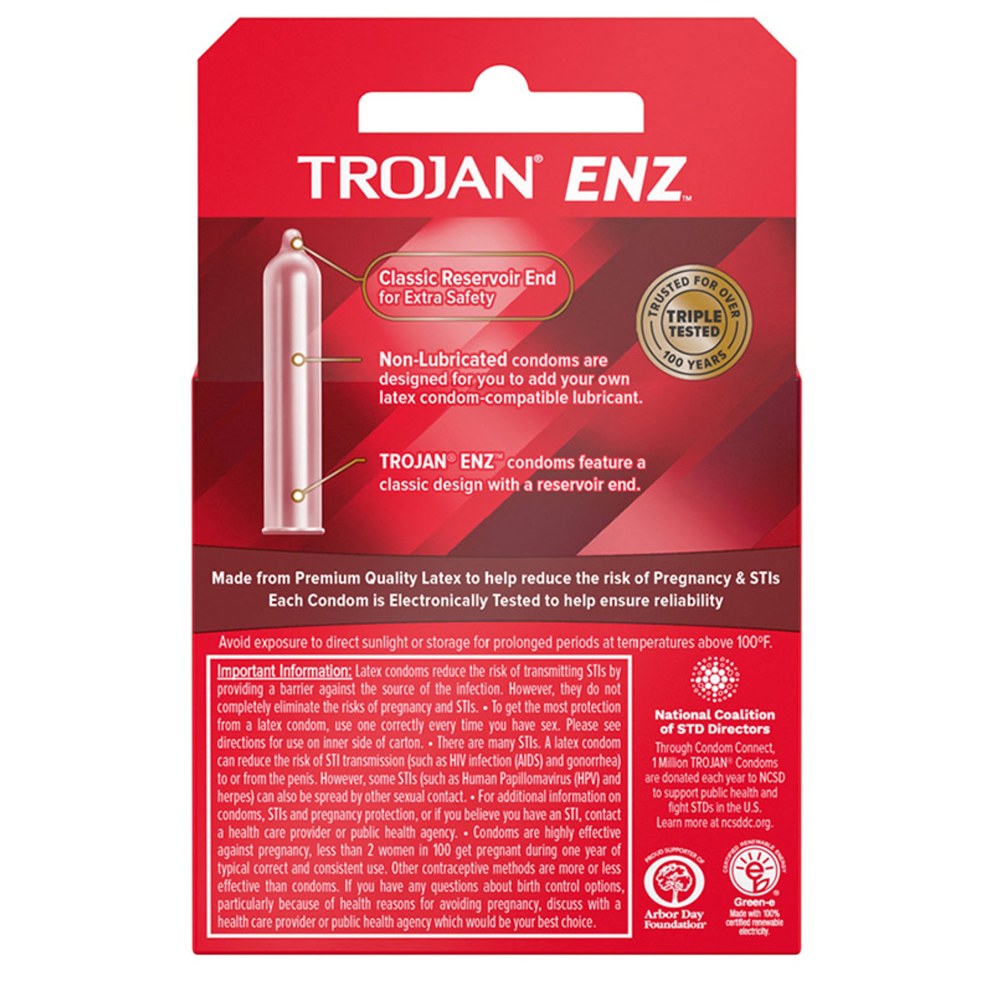 Trojan Enz Non-Lubricated Condoms - 3 Pack