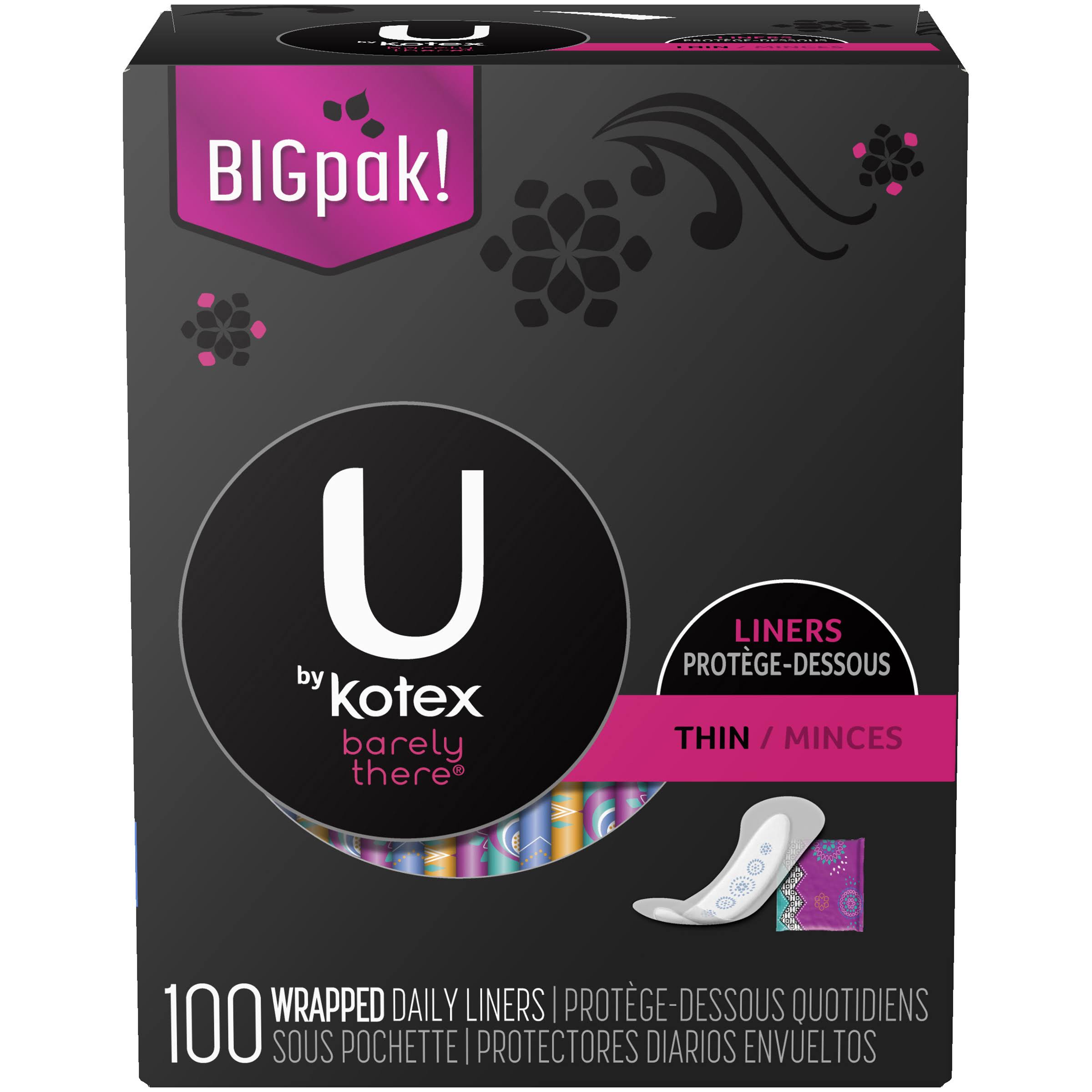 U by Kotex Barely There Panty Liners - 100 count