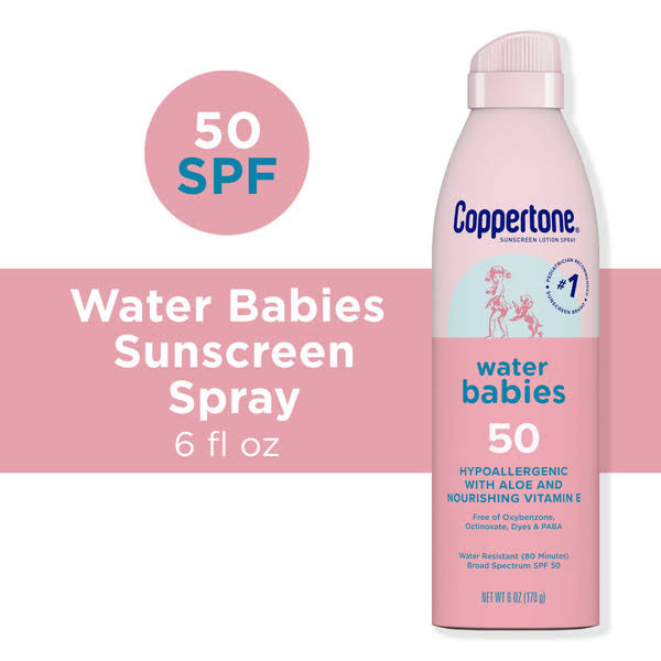 Coppertone SPF 50 Water Babies Sunscreen Lotion Spray 6oz