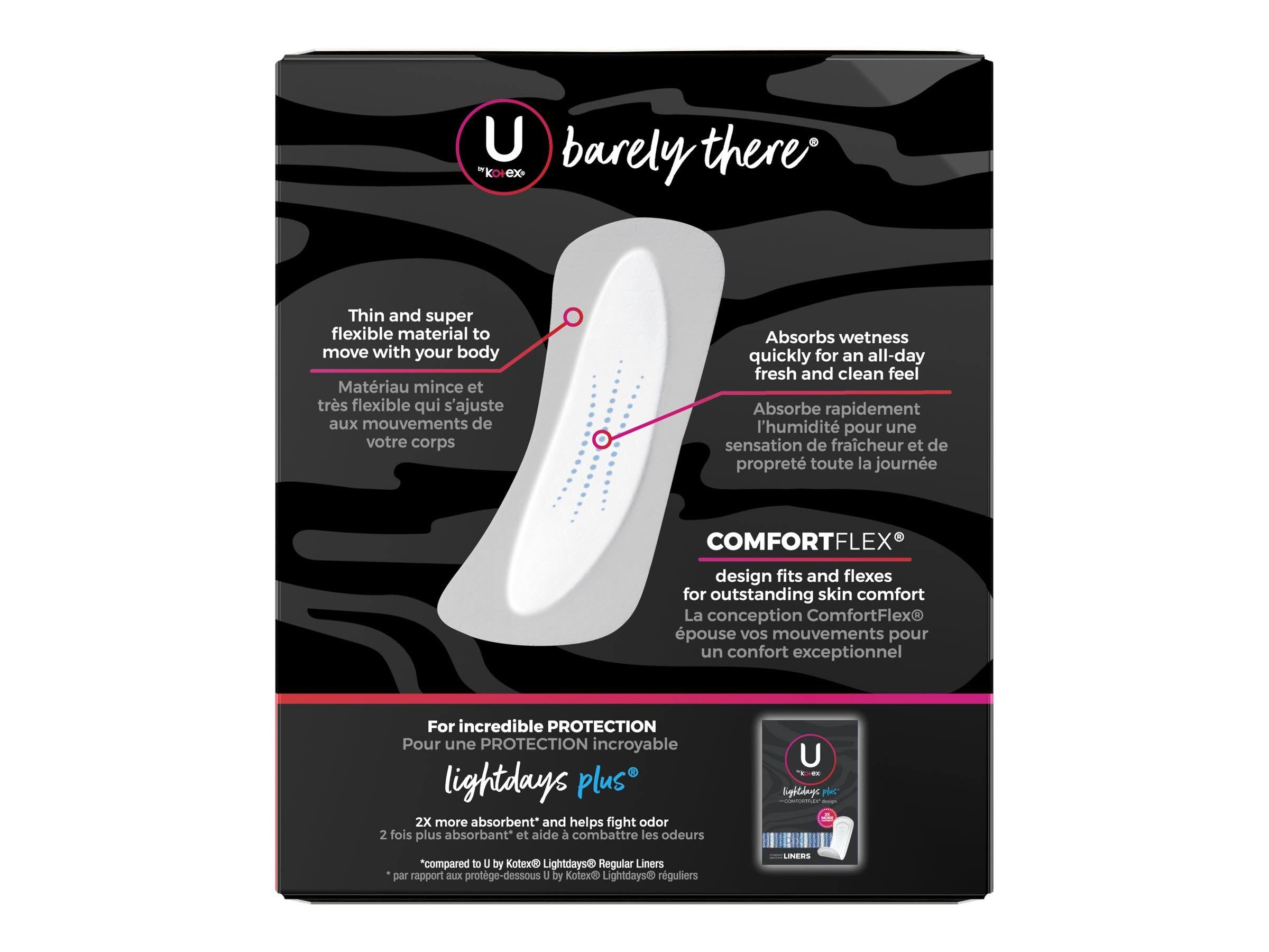 U by Kotex Barely There Panty Liners - 100 count