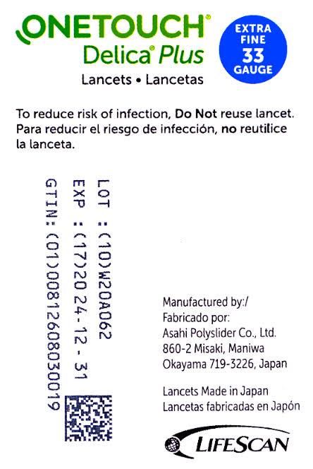 OneTouch Delica Plus Lancets