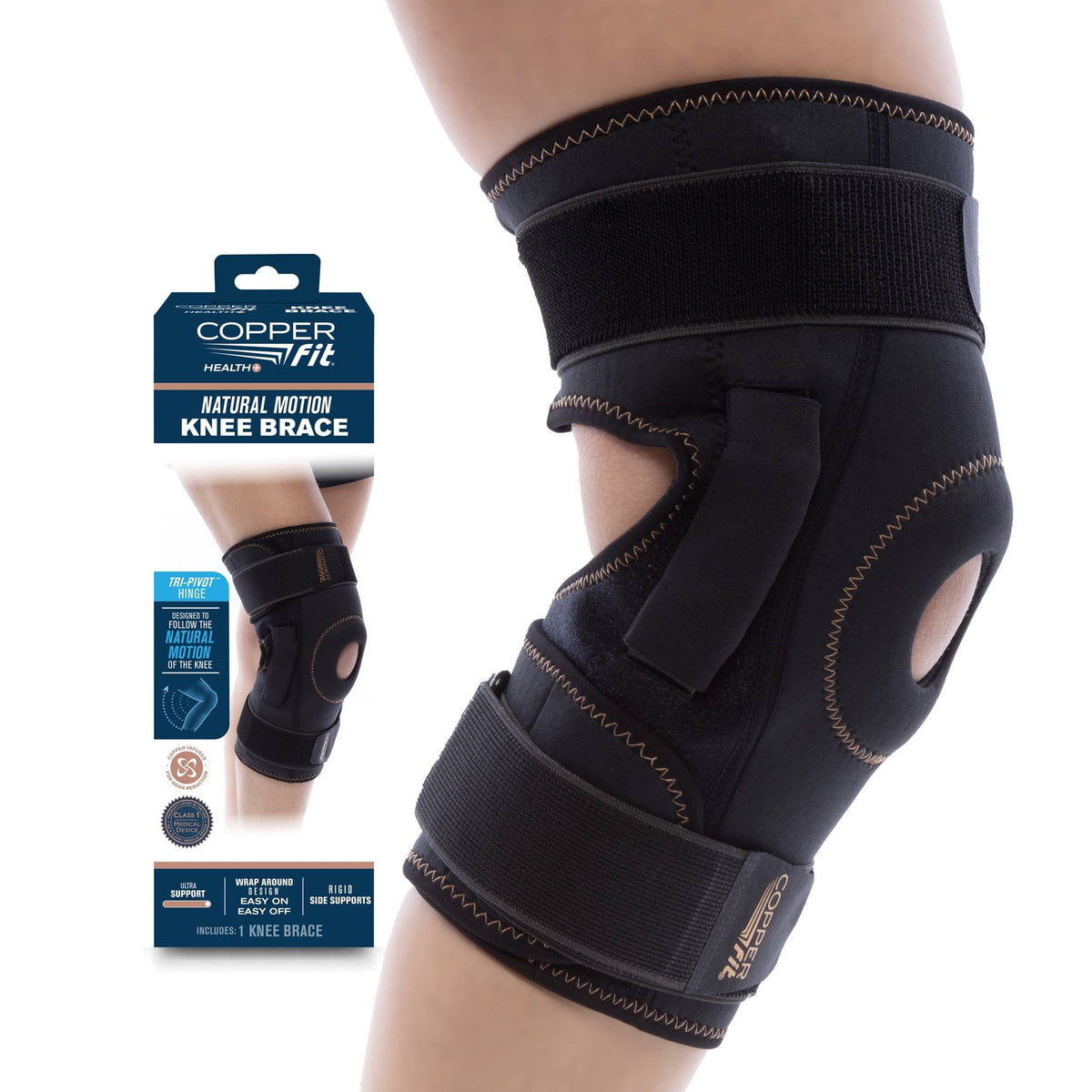 Copper Fit Natural Motion Knee Brace One Size Fits Most