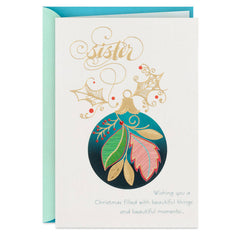 Hallmark Christmas Card, Beautiful Things and Beautiful Moments Christmas Card for Sister