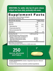 Nature's Truth Fish Oil 2400mg | Natural Lemon Flavor | 250 Softgels