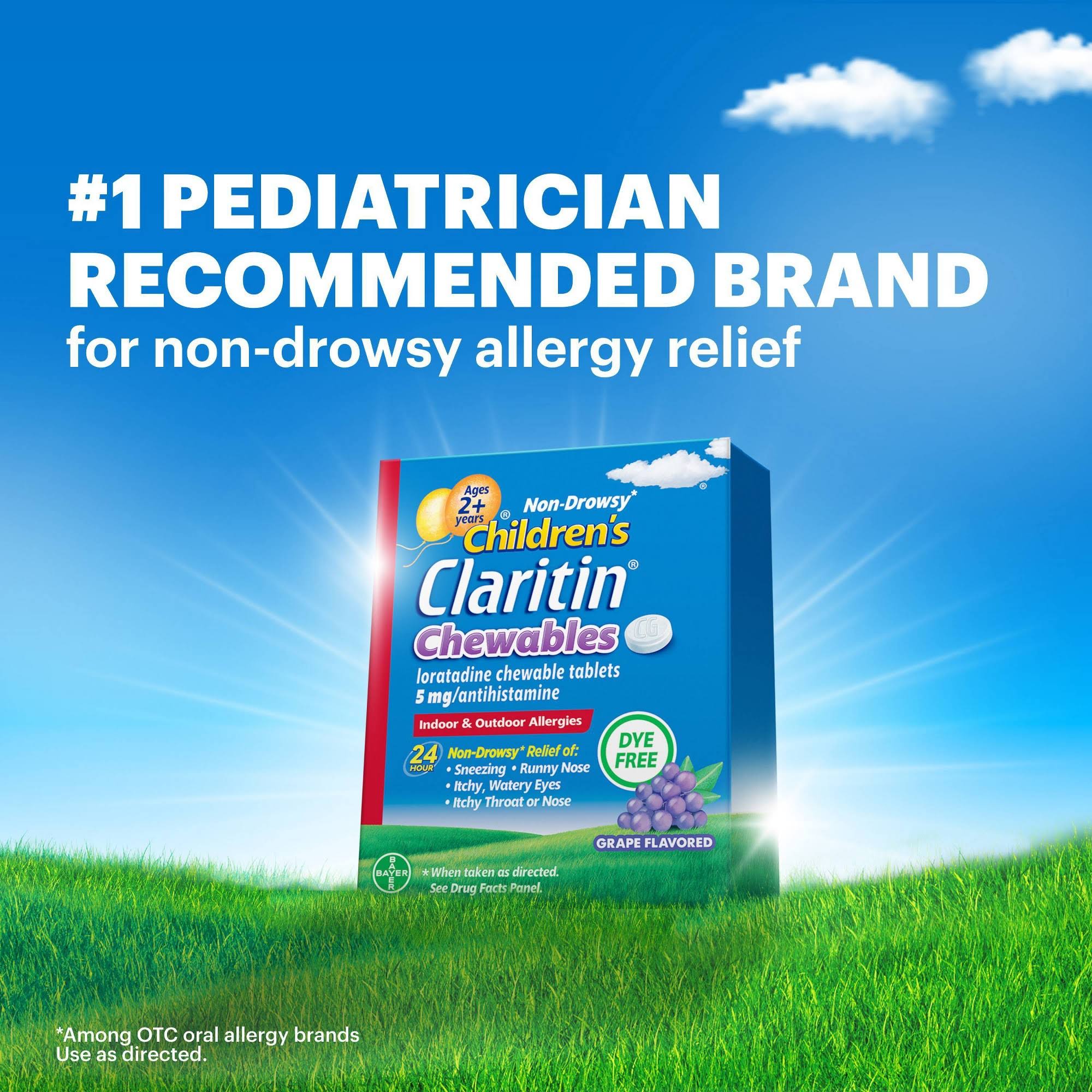 Claritin Children's Chewable Tablets Non-Drowsy Grape, 30 Ct
