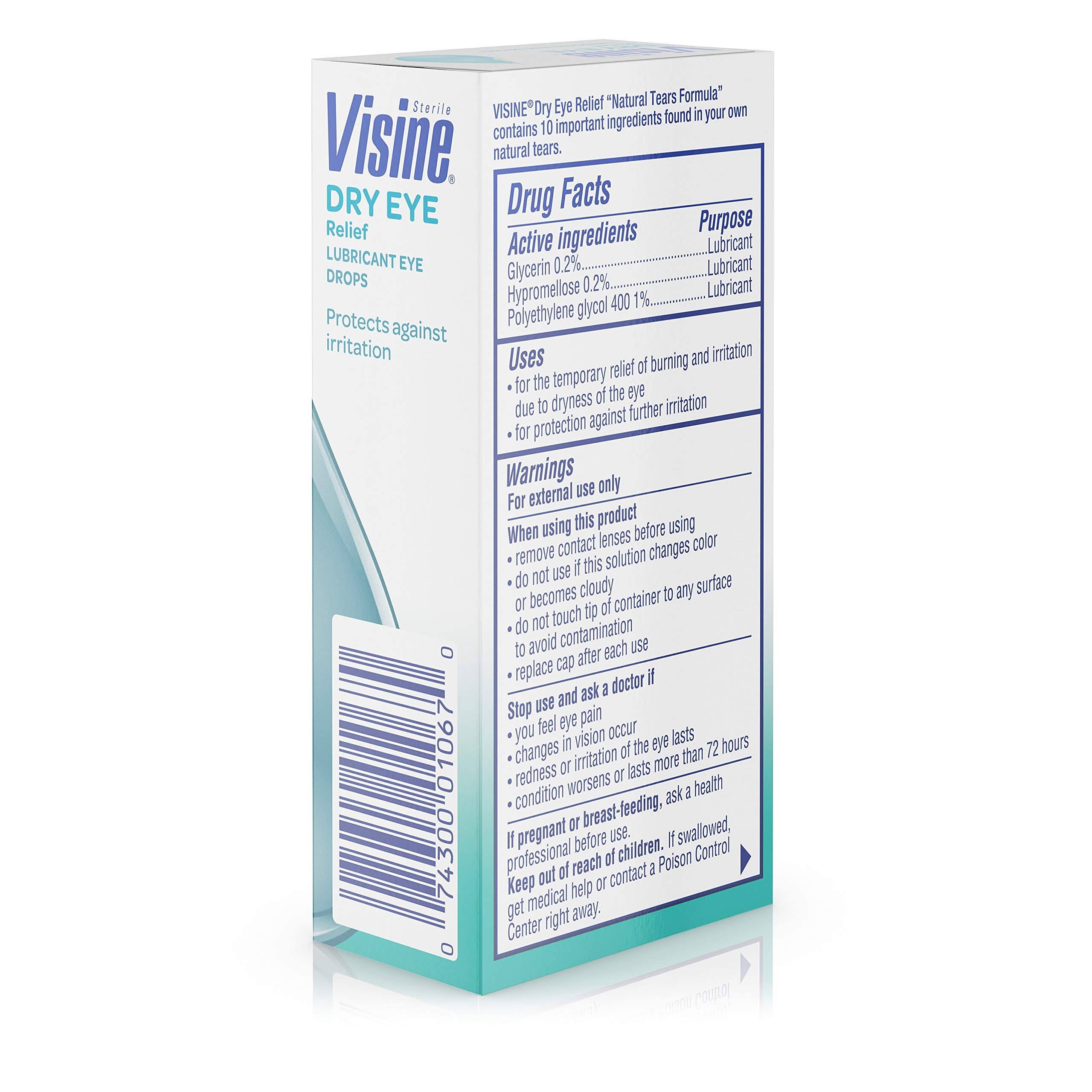 Visine Dry Eye Relief Lubricant Eye Drops - 0.5 fl oz bottle