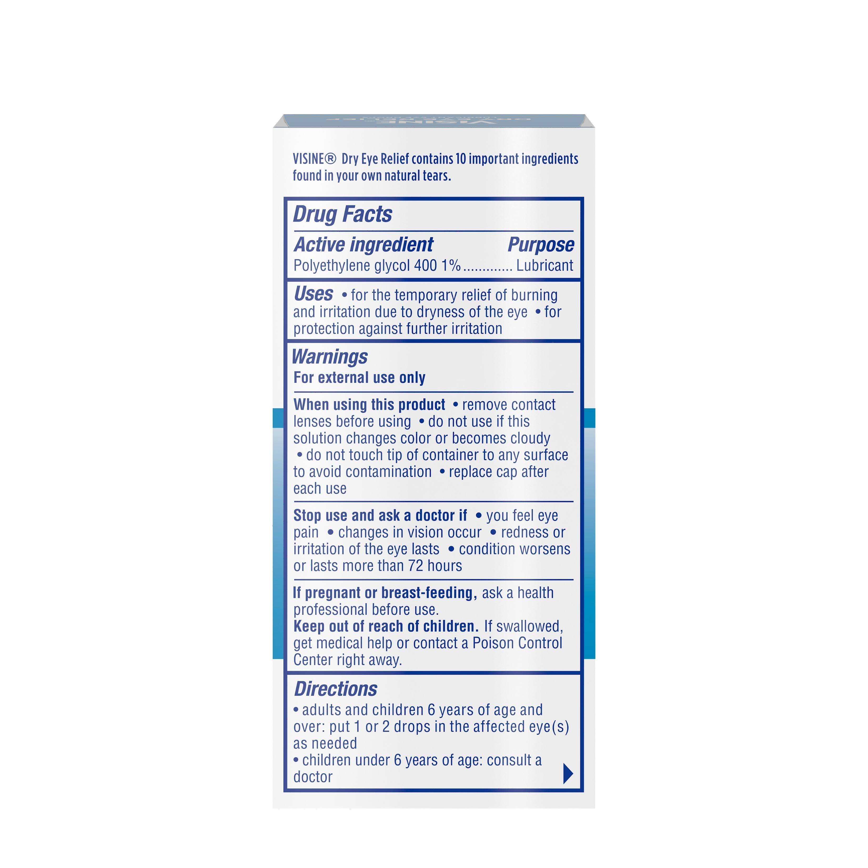 Visine Dry Eye Relief Lubricant Eye Drops - 0.5 fl oz bottle