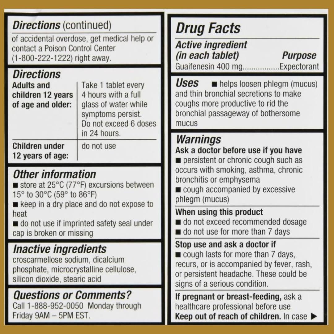 Guaifenesin 400 mg - 30 Tablets by Goodsense