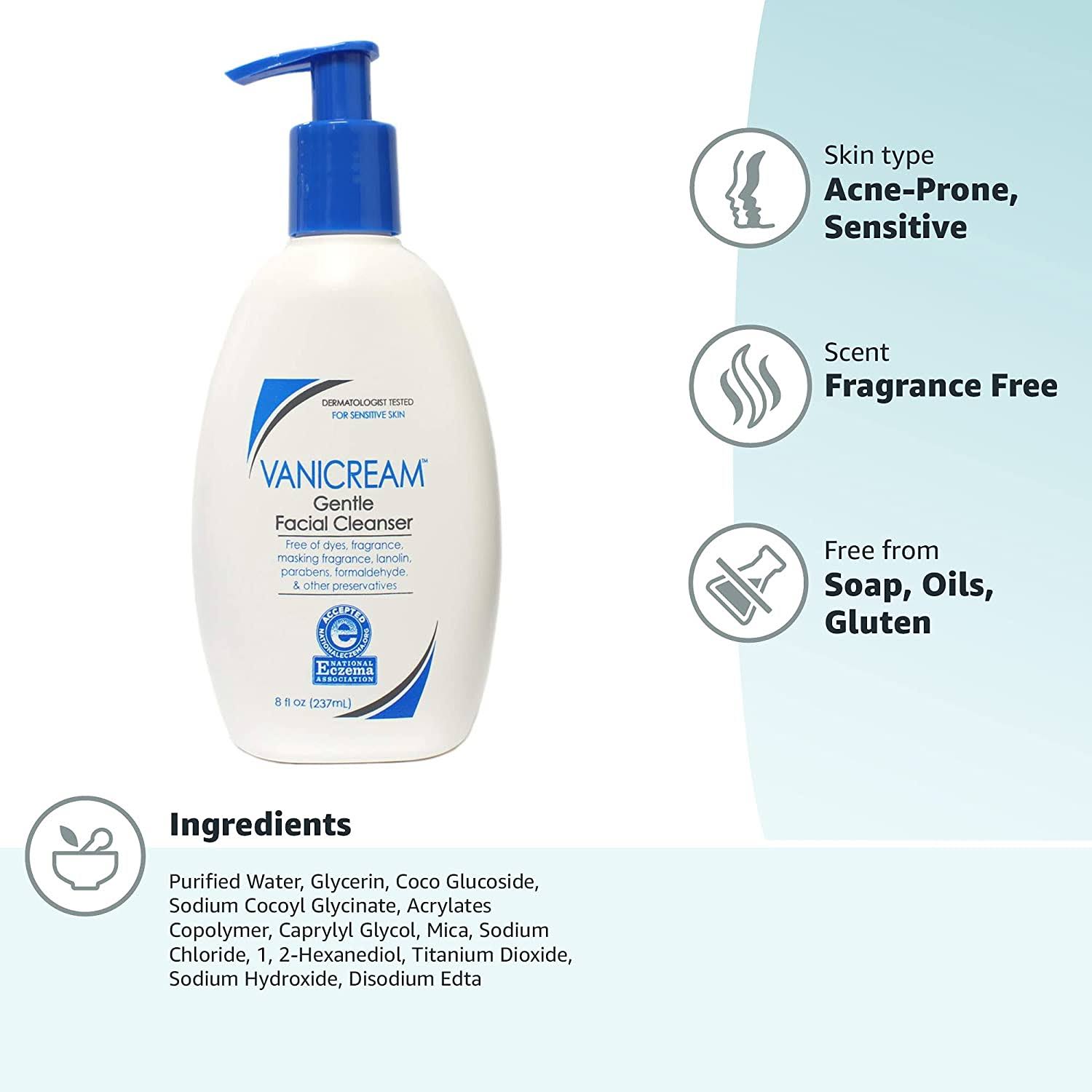 Vanicream Gentle Facial Cleanser 8 fl oz
