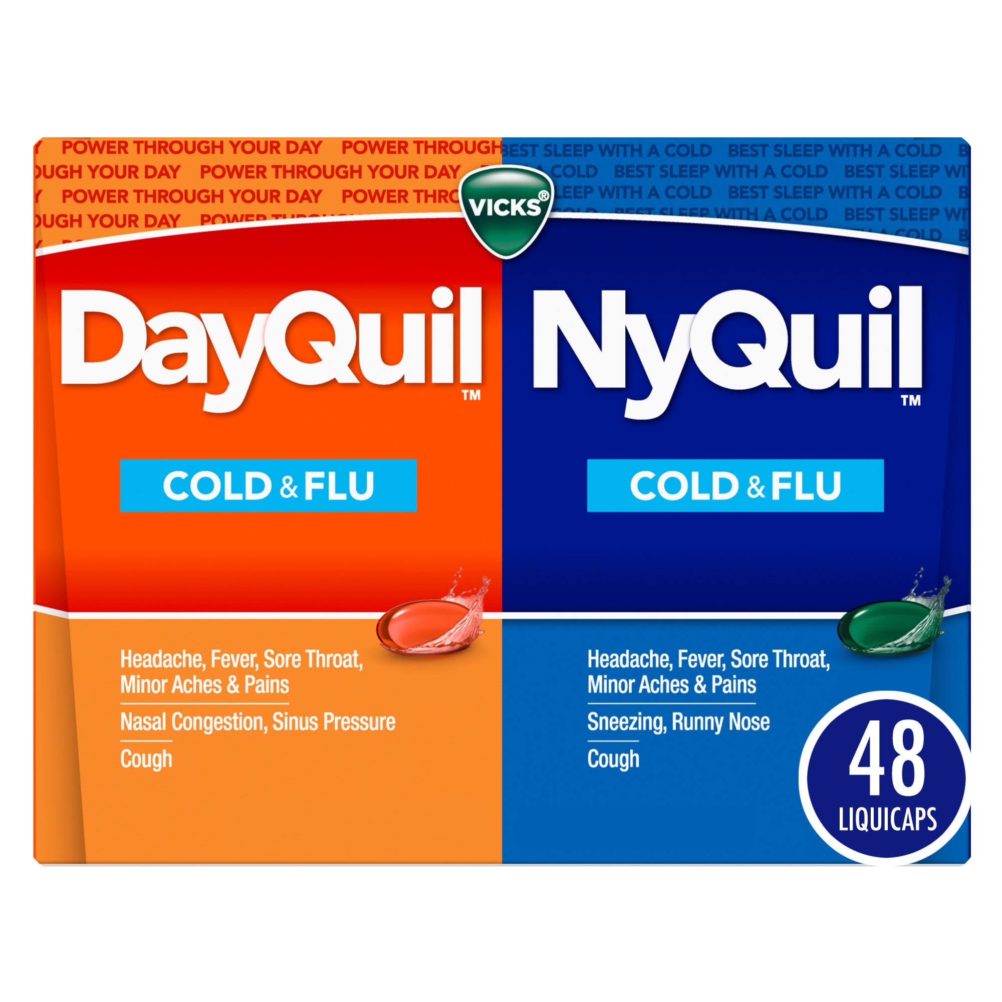 Vicks Dayquil & Nyquil Cold & Flu, Liquicaps, Combo Pack