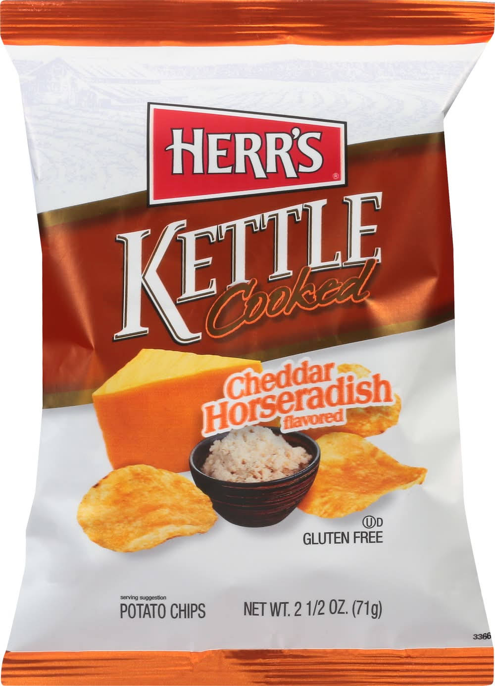 Herr's Potato Chips, Cheddar Horseradish Flavored - 2.5 oz