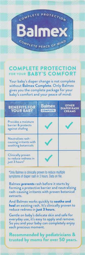 Complete Protection Baby Diaper Rash Cream with Zinc Oxide & Soothing Botanicals, 4 oz
