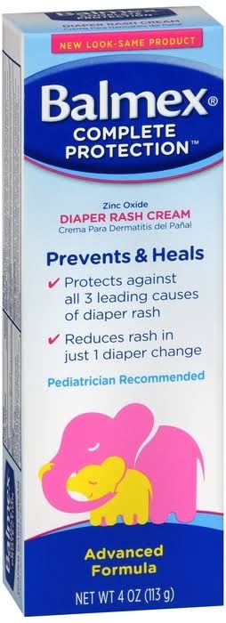 Complete Protection Baby Diaper Rash Cream with Zinc Oxide & Soothing Botanicals, 4 oz