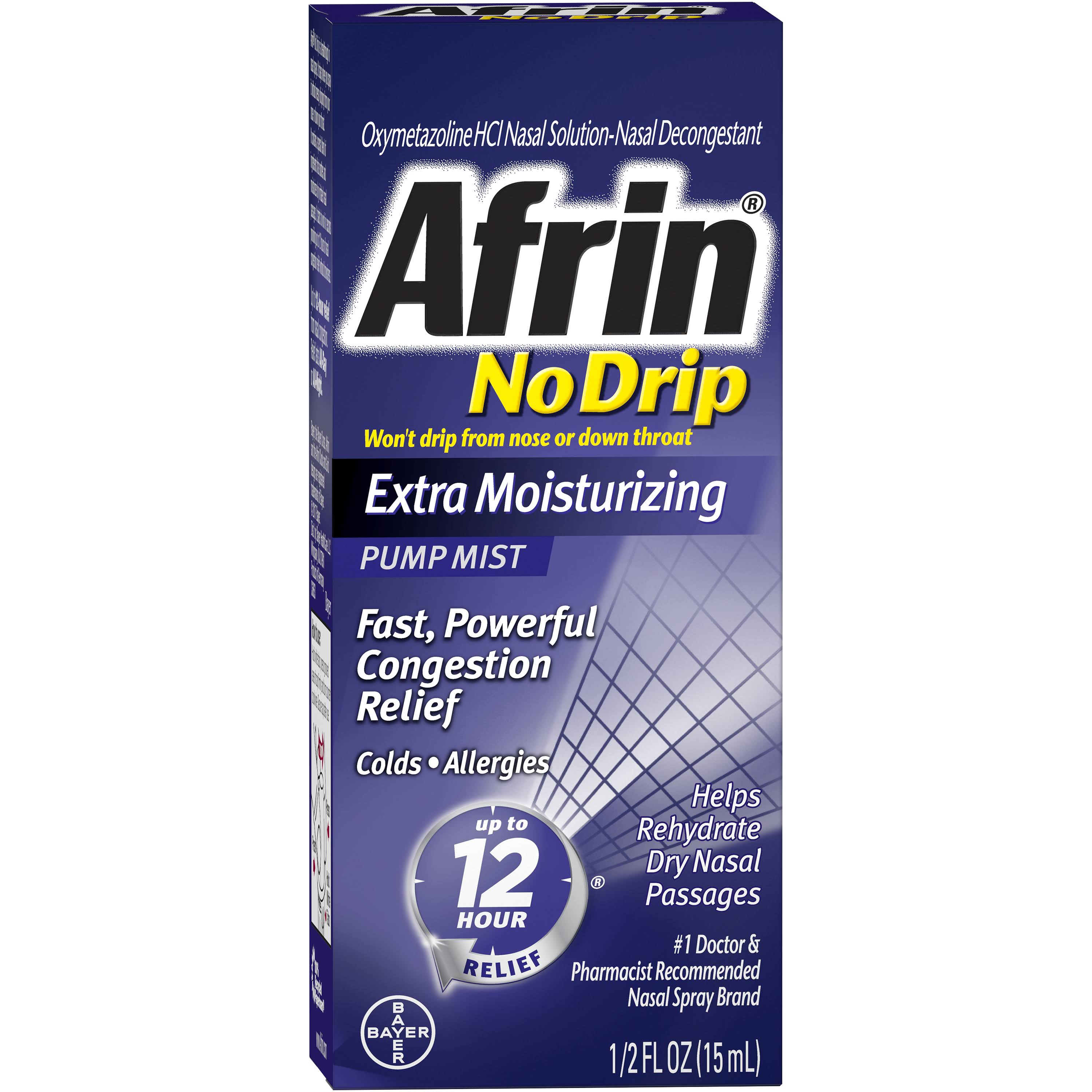 Afrin Nasal Pump Mist, Extra Moisturizing, No Drip - 0.5 fl oz
