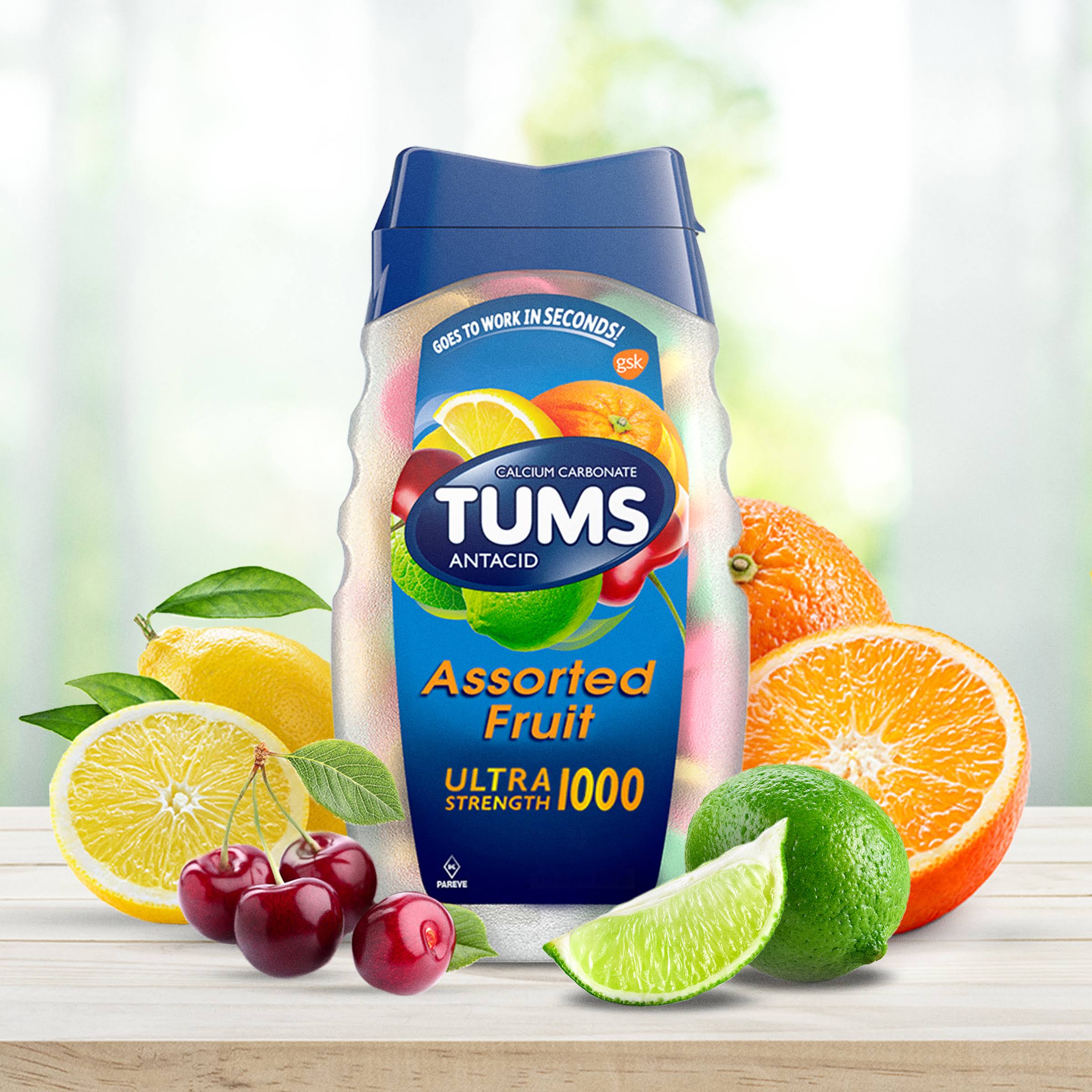 Tums Ultra Strength Assorted Fruit Antacid Chewable Tablets 72