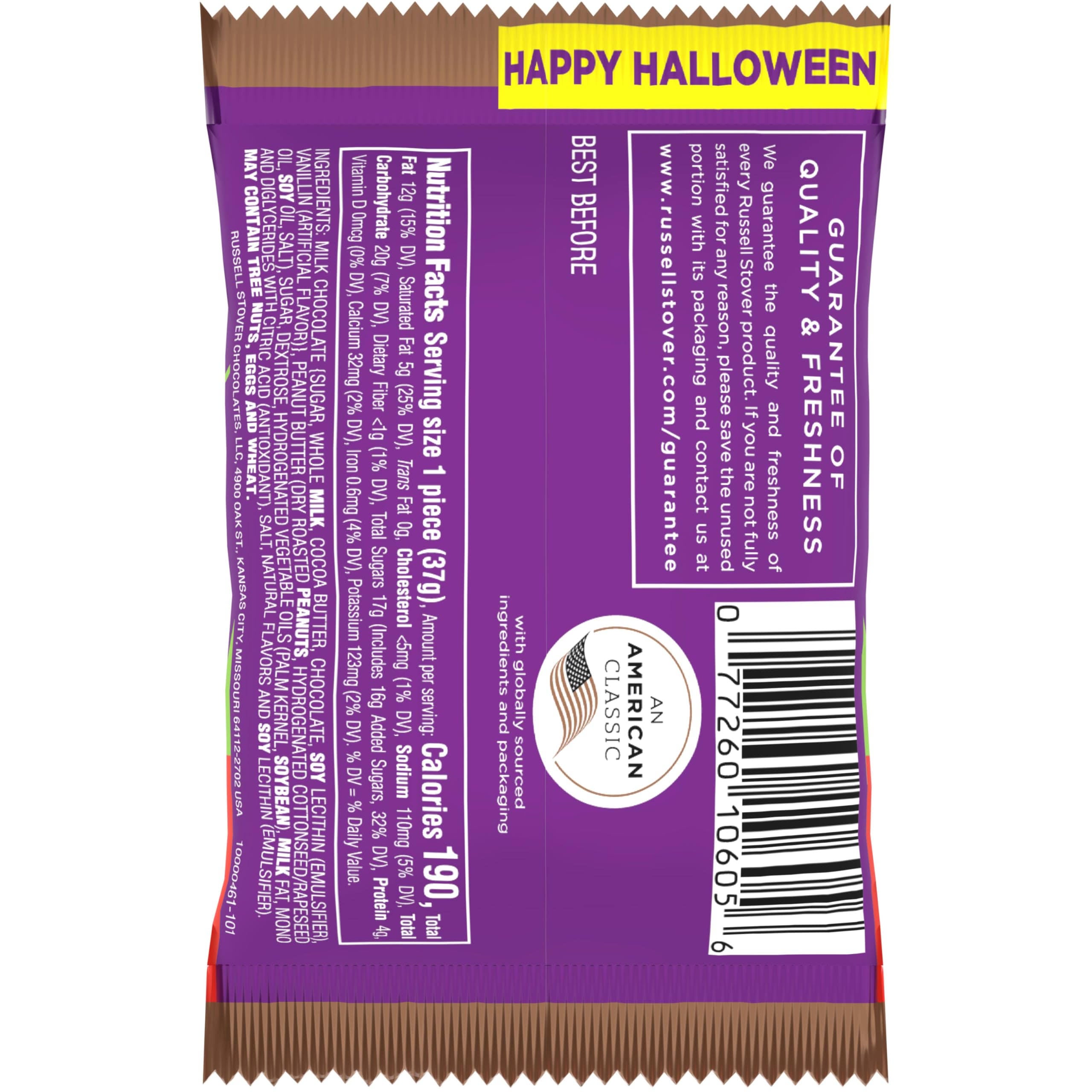 Russell Stover Milk Chocolate Peanut Butter Pumpkin - 1.3 oz