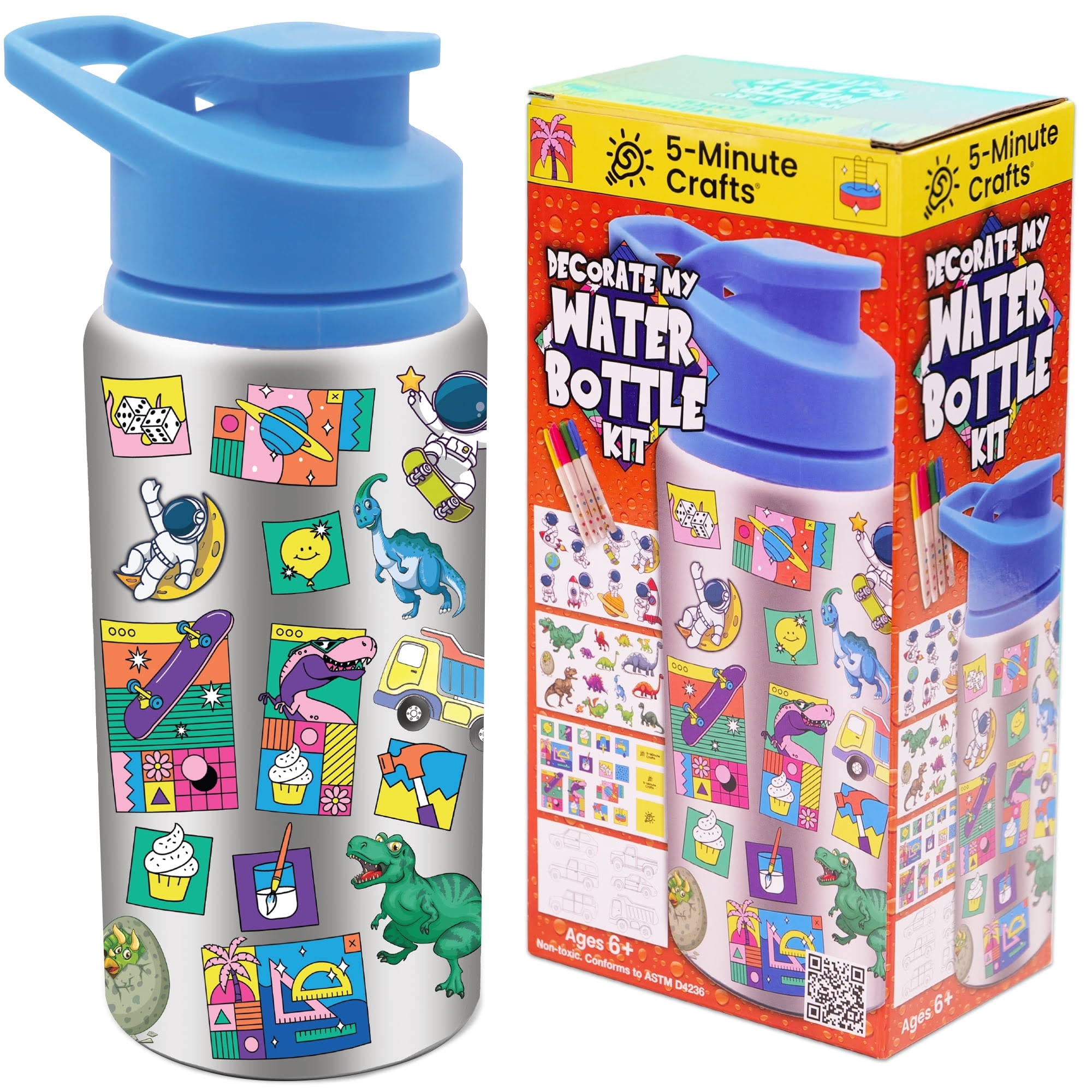 5-Minute Crafts - Kids Boy Bottle with Stickers Kit As Seen On Social Media