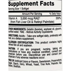 Major Vitamin A Supplement; Bottle of 100