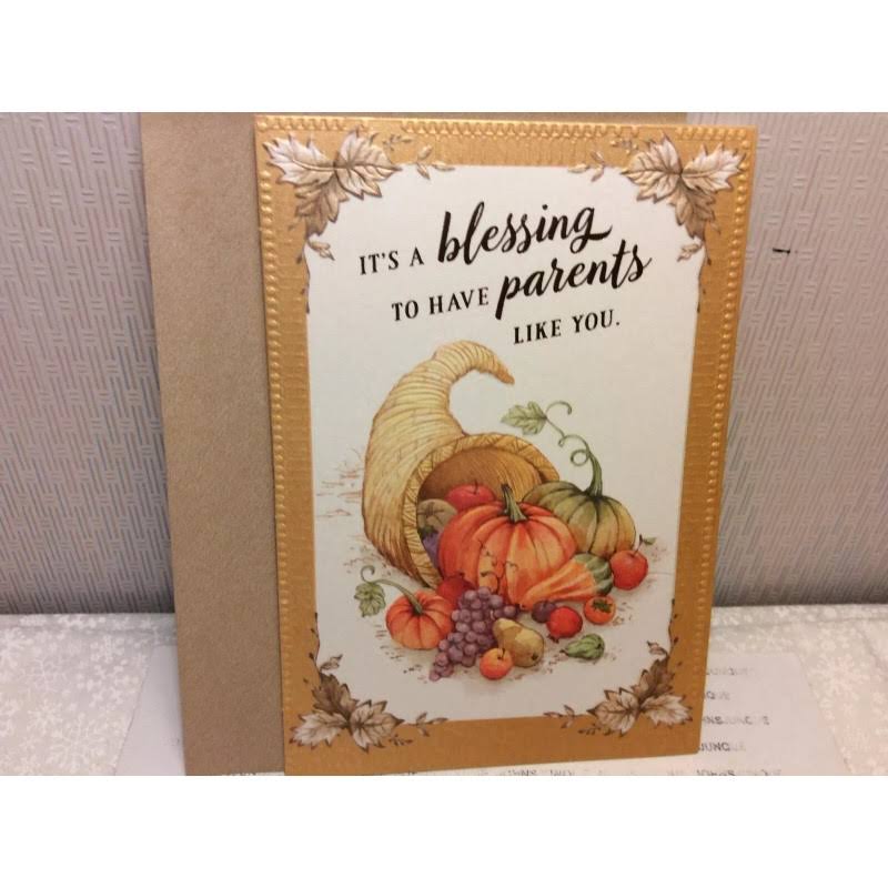 You're A Blessing Cornucopia Thanksgiving Card for Parents