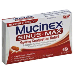 Mucinex Sinus-Max Severe Congestion Relief Caplets - 20 Ct