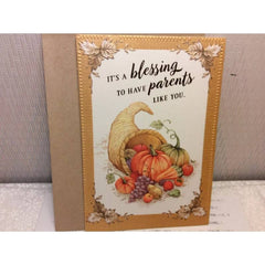 You're A Blessing Cornucopia Thanksgiving Card for Parents