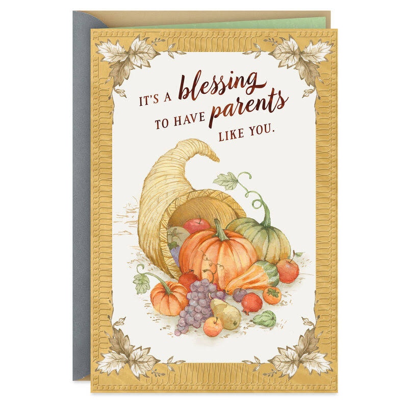 You're A Blessing Cornucopia Thanksgiving Card for Parents