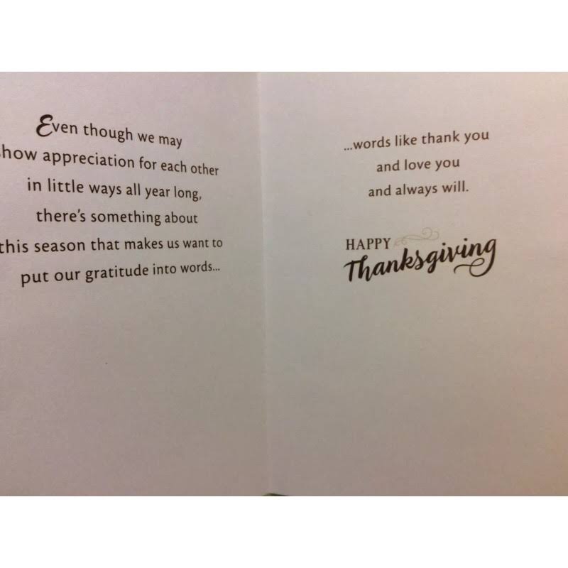 You're A Blessing Cornucopia Thanksgiving Card for Parents