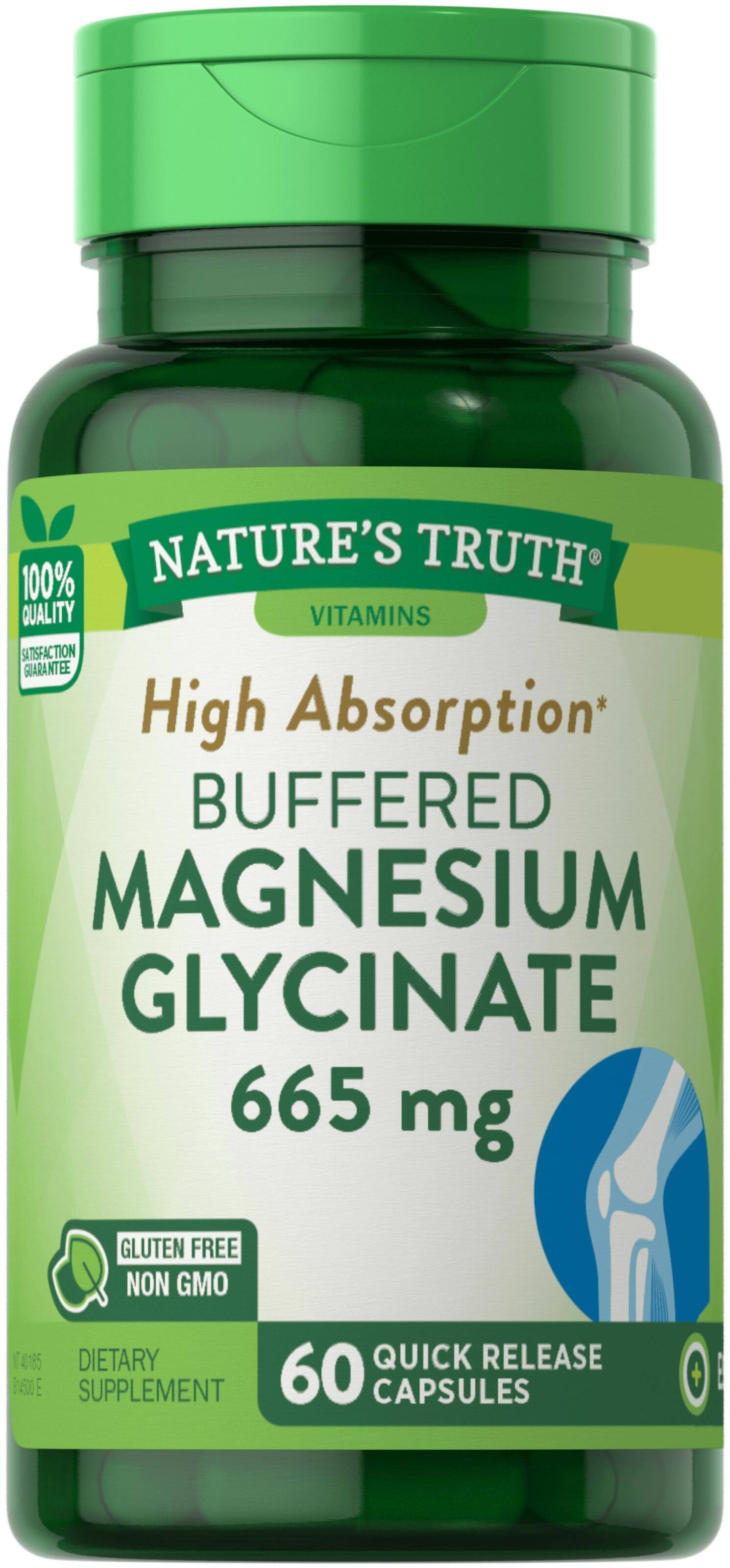 Nature's Truth Magnesium Glycinate, 665 mg, Quick Release Capsules - 60