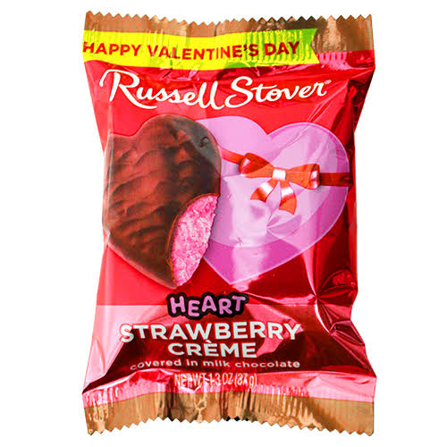 Russell Stover Milk Chocolate, Strawberry Creme, Heart 1.3 oz