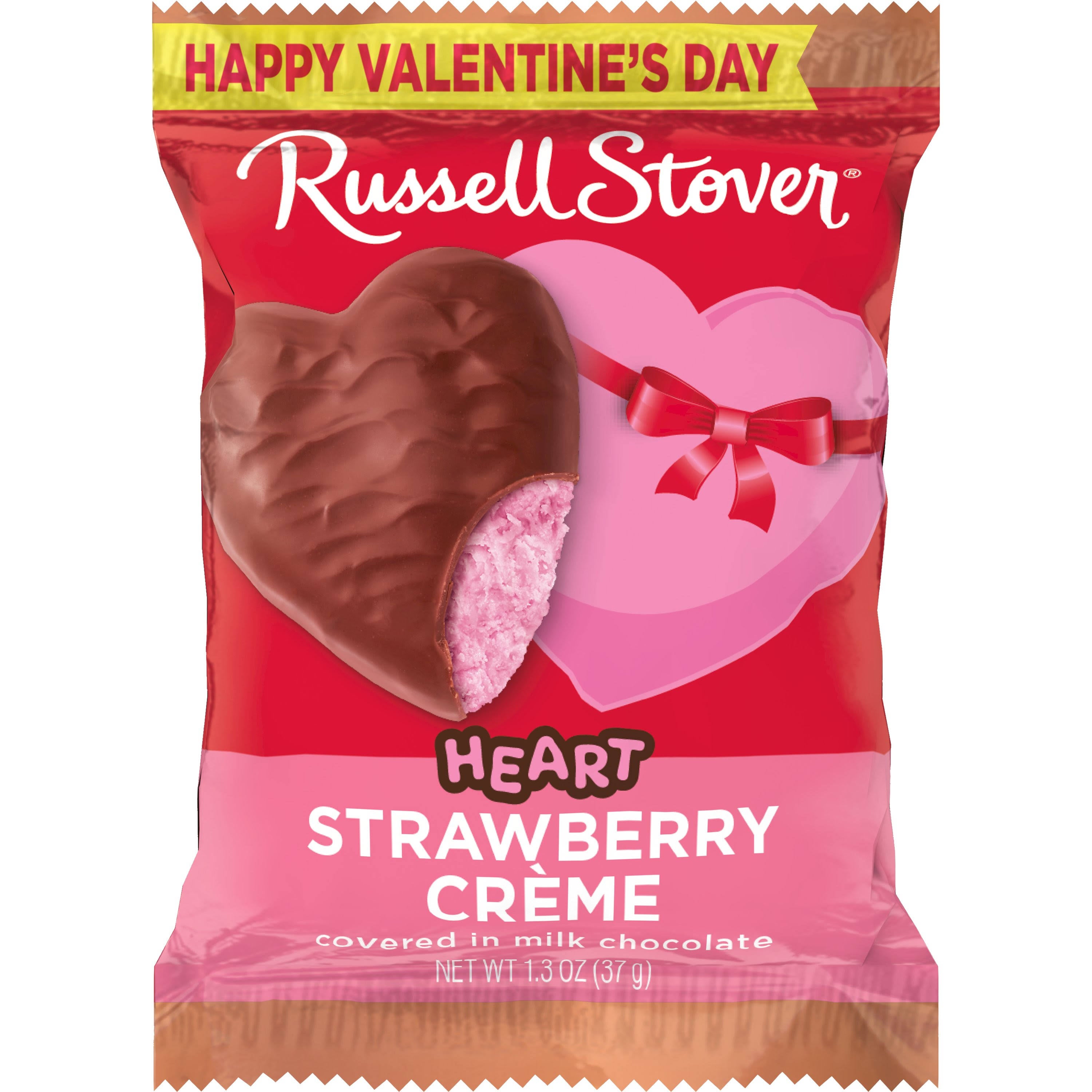 Russell Stover Milk Chocolate, Strawberry Creme, Heart 1.3 oz