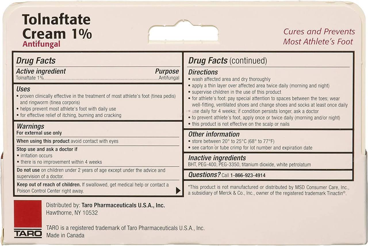 Tolnaftate, 1% Antifungal Cream - 0.50 Ounce