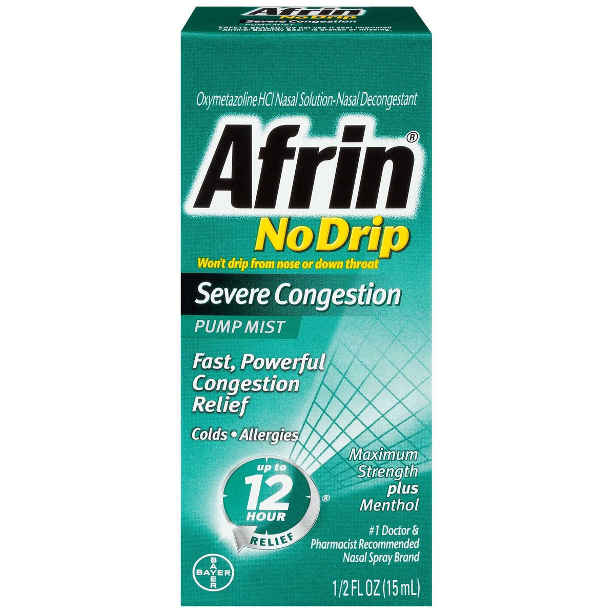 Afrin Nasal Pump Mist, Severe Congestion, No Drip 0.5 fl oz
