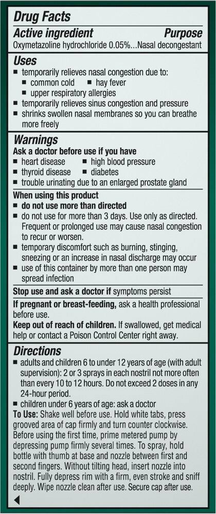 Afrin Nasal Pump Mist, Severe Congestion, No Drip 0.5 fl oz