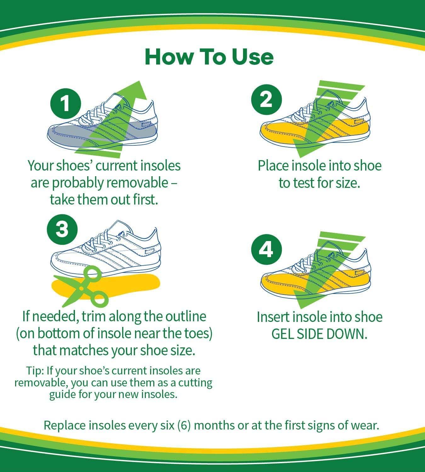 Dr. Scholl's Massaging Gel Sport Insoles, Men's, Size 8-13 1 Pair