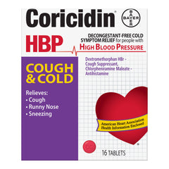 Coricidin HBP Cough & Cold 16 Tablets